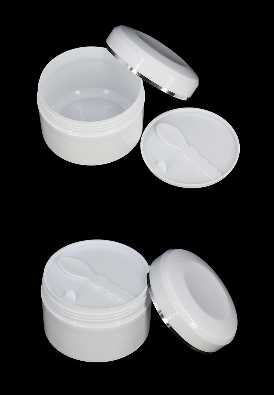 Custom Cosmetic Packaging Skincare 30g 50g 100g 200g 250g 500g Plastic Cream Jars with Spoon